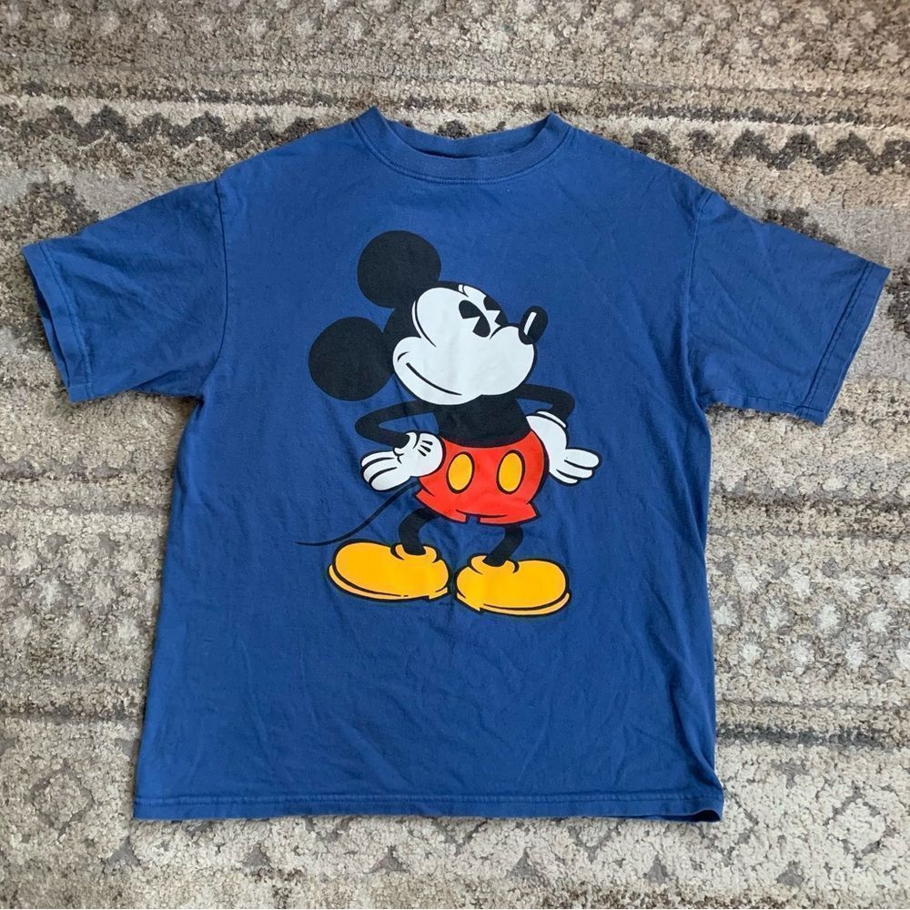 Disney Blue Classic Mickey Mouse Short Sleeve Tee Medium VTG